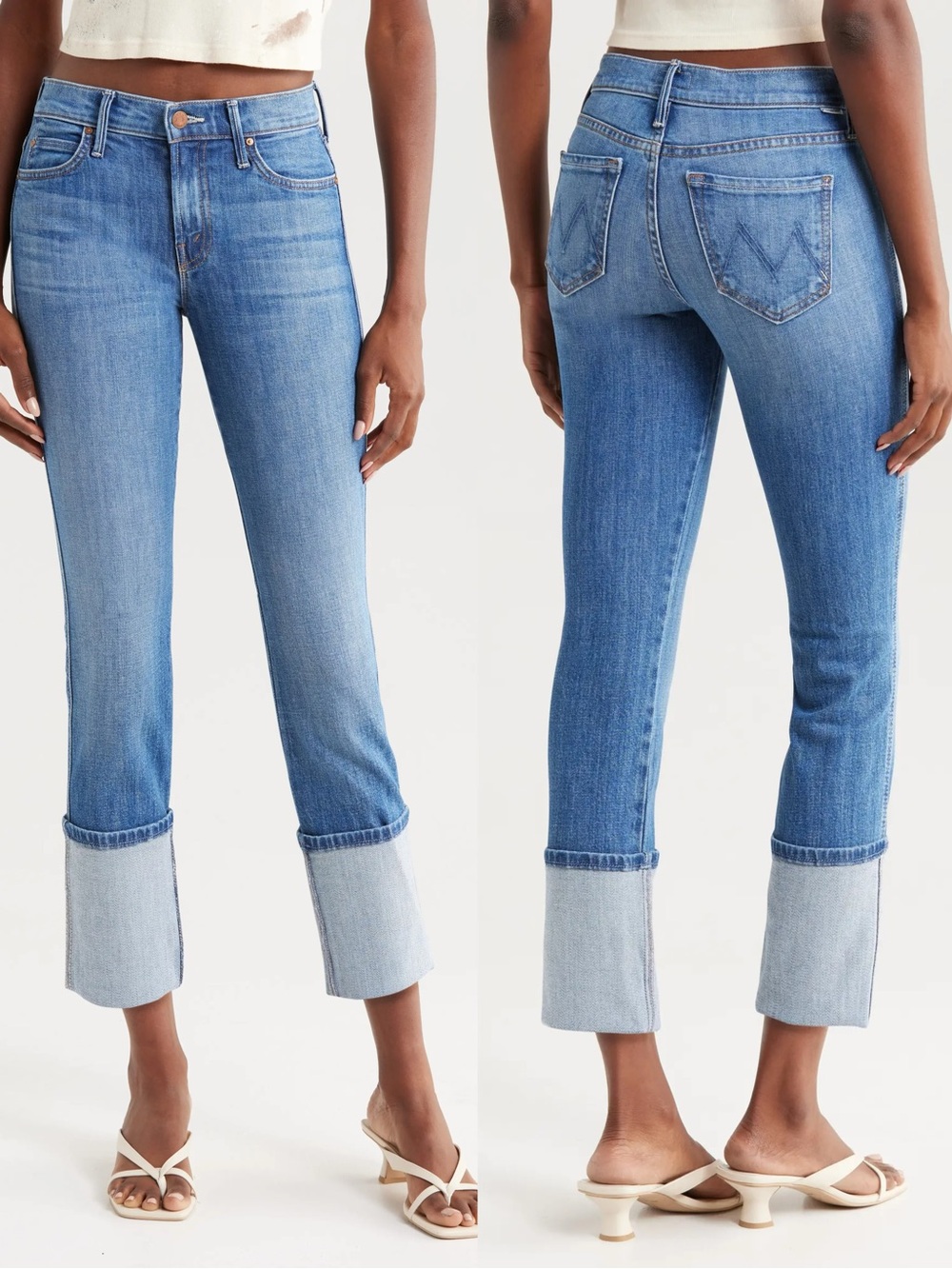 NWOT Mother Denim High Waisted Pony Boy Cuffed jeans